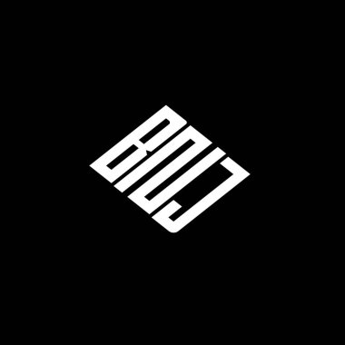 Siyah arkaplanda BNJ harf logosu tasarımı. 