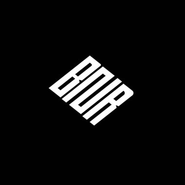 Siyah arkaplan üzerine BNR harf logosu tasarımı. 