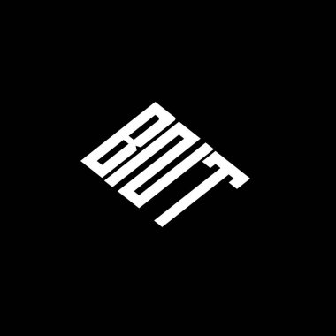 Siyah arkaplanda BNT harf logosu tasarımı. 