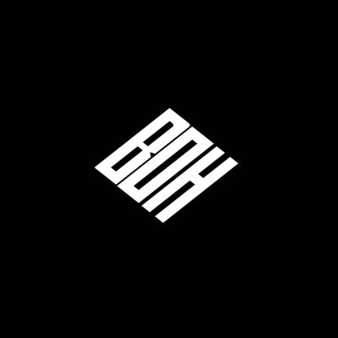 Siyah arkaplanda BOH harfi logo tasarımı. 