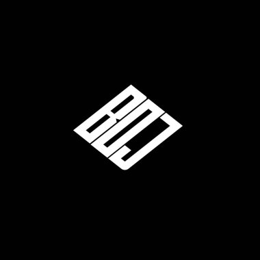 Siyah arkaplanda BOJ harfi logo tasarımı. 