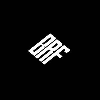 Siyah arkaplan üzerinde BRF harfi logo tasarımı. 