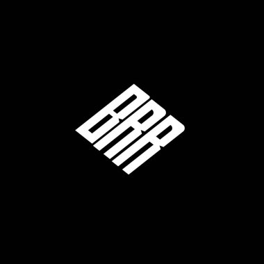 Siyah arkaplanda BRR harfi logo tasarımı. 