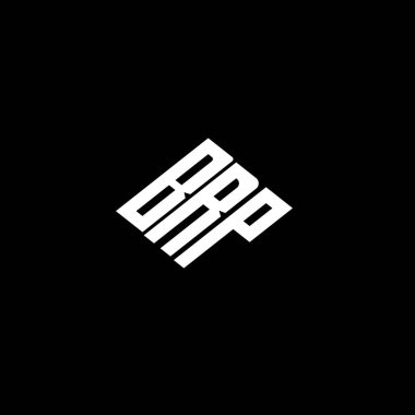 Siyah arkaplan üzerinde BRP harfi logo tasarımı. 