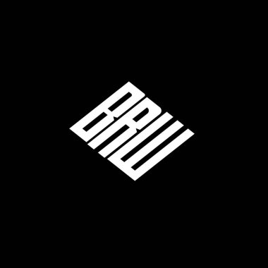 Siyah arkaplan üzerinde BRW harfi logo tasarımı. 