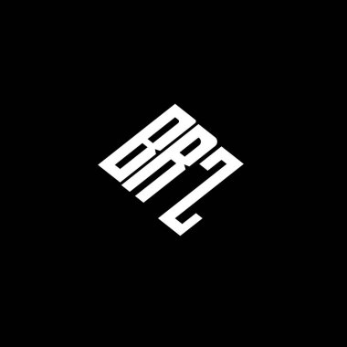 Siyah arkaplan üzerinde BRZ harfi logo tasarımı. 