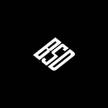 Siyah arkaplan üzerine BSD harf logosu tasarımı. 