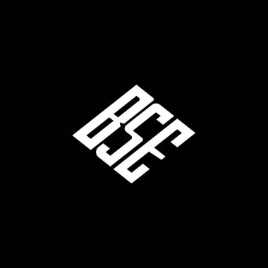 Siyah arkaplanda BSE harfi logo tasarımı. 