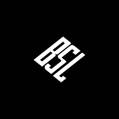 Siyah arkaplan üzerine BSL harf logo tasarımı. 