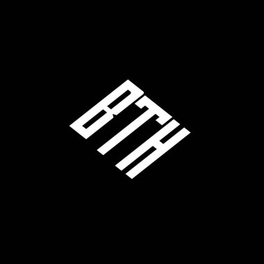 Siyah arkaplanda BTH harfi logo tasarımı. 