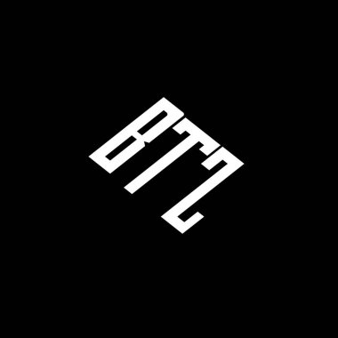 Siyah arkaplanda BTZ harf logosu tasarımı. 