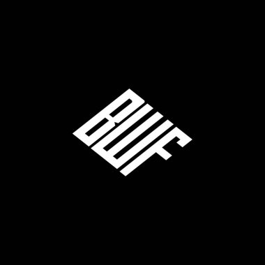 Siyah arkaplan üzerinde BWF harfi logo tasarımı. 