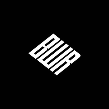 Siyah arkaplanda BWR harfi logo tasarımı. 