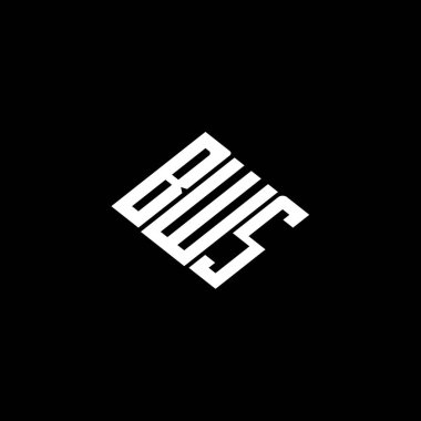 Siyah arkaplanda BWS harfi logo tasarımı. 