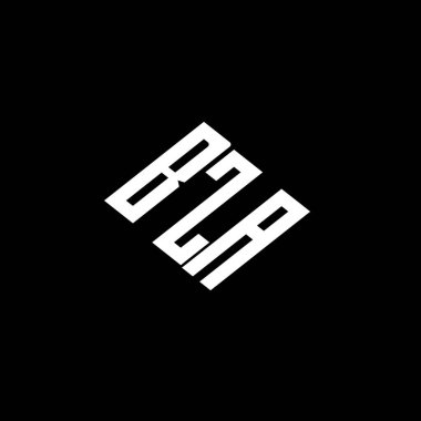 Siyah arkaplan üzerine BZA harf logosu tasarımı. 