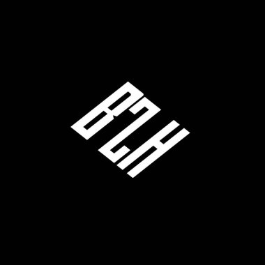 Siyah arkaplanda BZH harf logosu tasarımı. 
