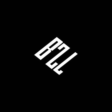 Siyah arkaplan üzerine BZL harf logosu tasarımı. 