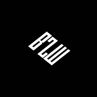 Siyah arkaplan üzerine BZW harf logosu tasarımı. 