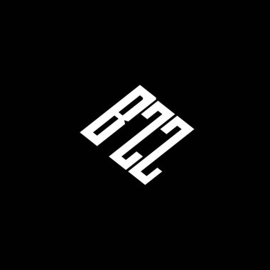 Siyah arkaplanda BZZ harf logosu tasarımı. 