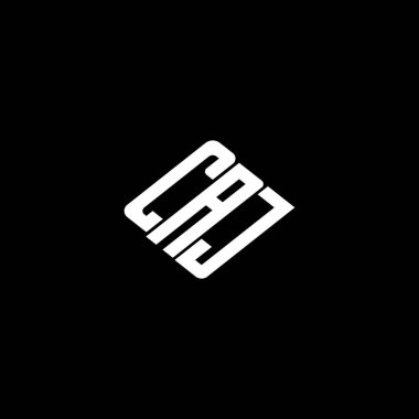 Siyah arkaplanda CAJ harfi logo tasarımı. 