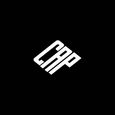 Siyah arkaplanda CAP harfi logo tasarımı. 