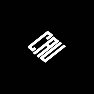 CAU harfi logo tasarımı siyah arkaplan üzerine. 