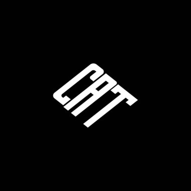Siyah arkaplan üzerinde CAT harfi logo tasarımı. 