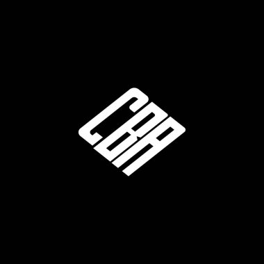 Siyah arkaplan üzerine CBA harfi logo tasarımı. 
