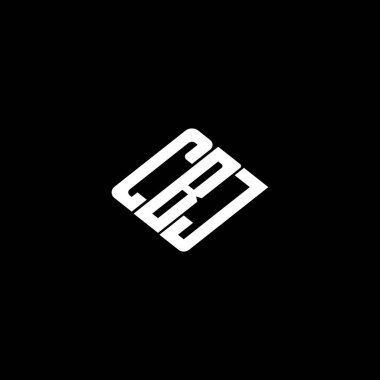 Siyah arkaplan üzerine CBJ harf logosu tasarımı. 