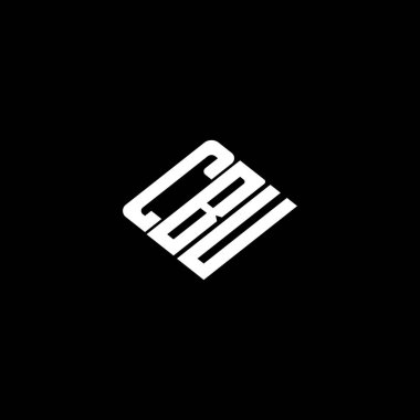 Siyah arkaplan üzerinde CBU harf logosu tasarımı. 
