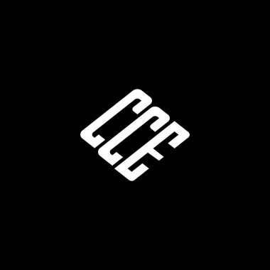 Siyah arkaplan üzerine CCE harf logosu tasarımı. 