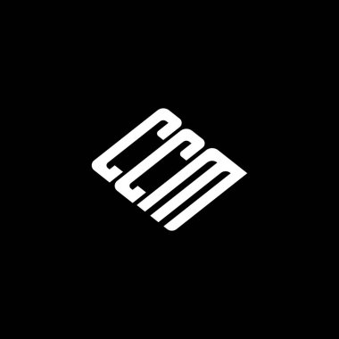 Siyah arkaplanda CCM harf logosu tasarımı. 