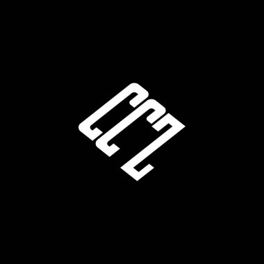 Siyah arkaplanda CCZ harf logosu tasarımı. 