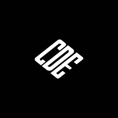 Siyah arkaplanda CDE harf logosu tasarımı. 