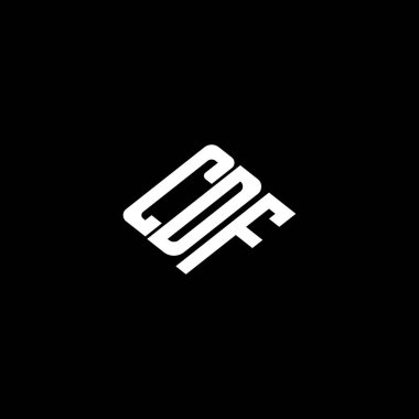 Siyah arkaplan üzerinde CDF harfi logo tasarımı. 