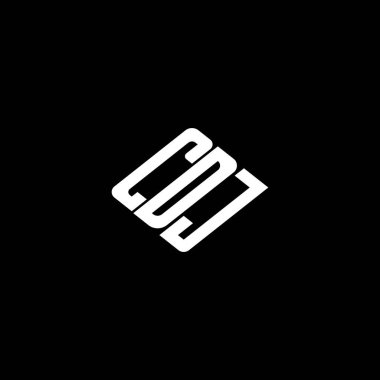 Siyah arkaplanda CDJ harf logosu tasarımı. 