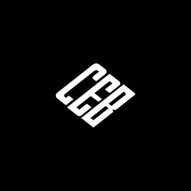 Siyah arkaplan üzerinde CEB harfi logo tasarımı. 