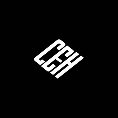 Siyah arkaplan üzerinde CEH harf logosu tasarımı. 
