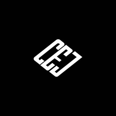 Siyah arkaplan üzerinde CEJ harfi logo tasarımı. 