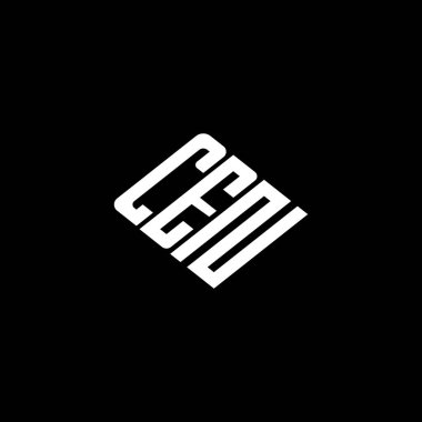 Siyah arkaplanda CEN harf logosu tasarımı. 