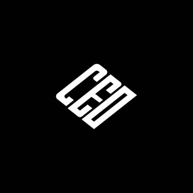 CEO harfi logo tasarımı siyah arkaplan üzerine. 