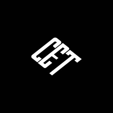 Siyah arkaplan üzerinde CET harfi logo tasarımı. 