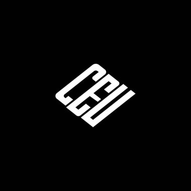 Siyah arkaplan üzerine CEU harfi logo tasarımı. 