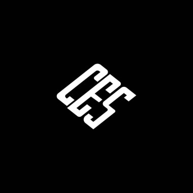 Siyah arkaplanda CES harf logosu tasarımı. 