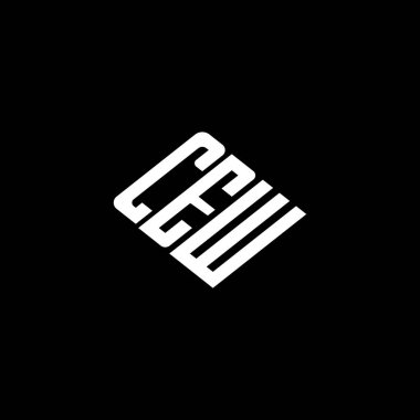Siyah arkaplan üzerinde CEW harf logosu tasarımı. 