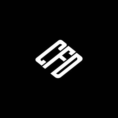Siyah arkaplan üzerine CFD harf logosu tasarımı. 