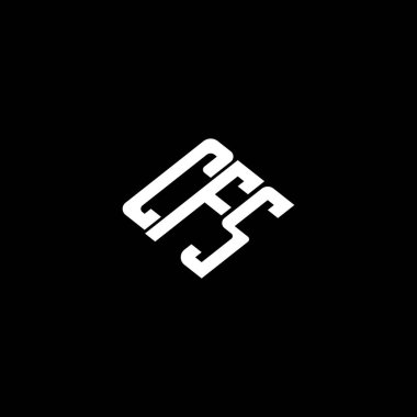 Siyah arkaplan üzerine CFS harf logosu tasarımı. 