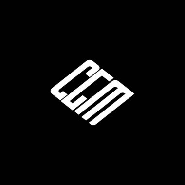 Siyah arkaplan üzerine CGM harf logosu tasarımı. 