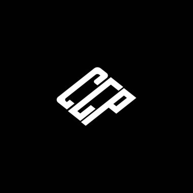 Siyah arkaplan üzerine CGP harf logosu tasarımı. 