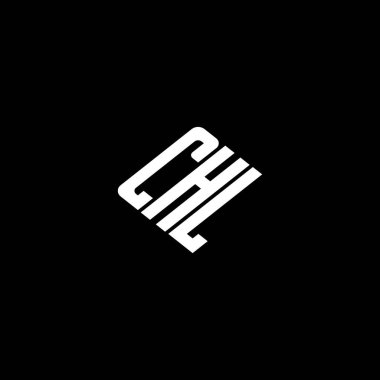Siyah arkaplanda CHL harf logosu tasarımı. 